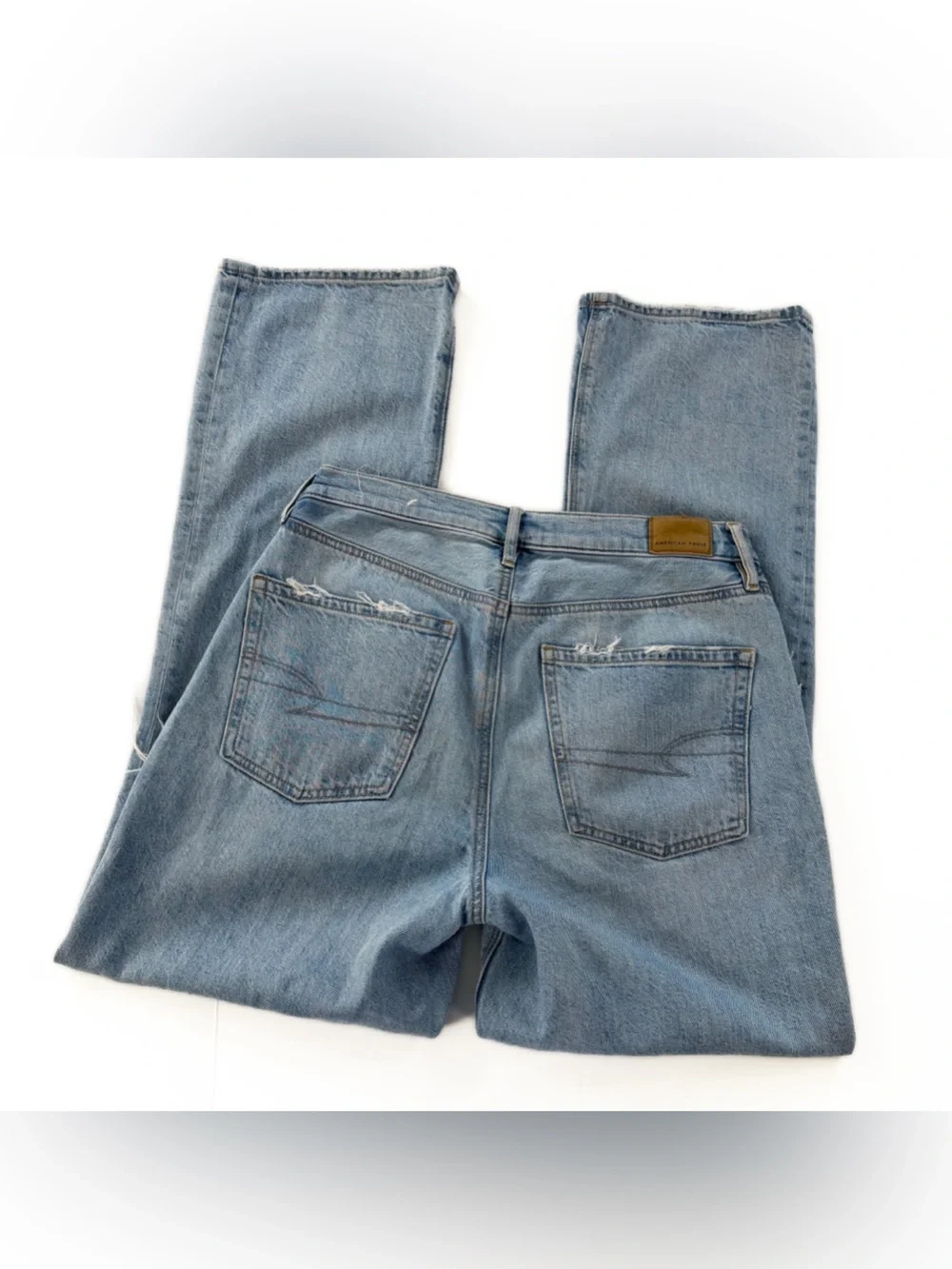 American Eagle Jeans Womens 6 Regular 90s Bootcut Distressed Light Wash - Picture 8 of 8